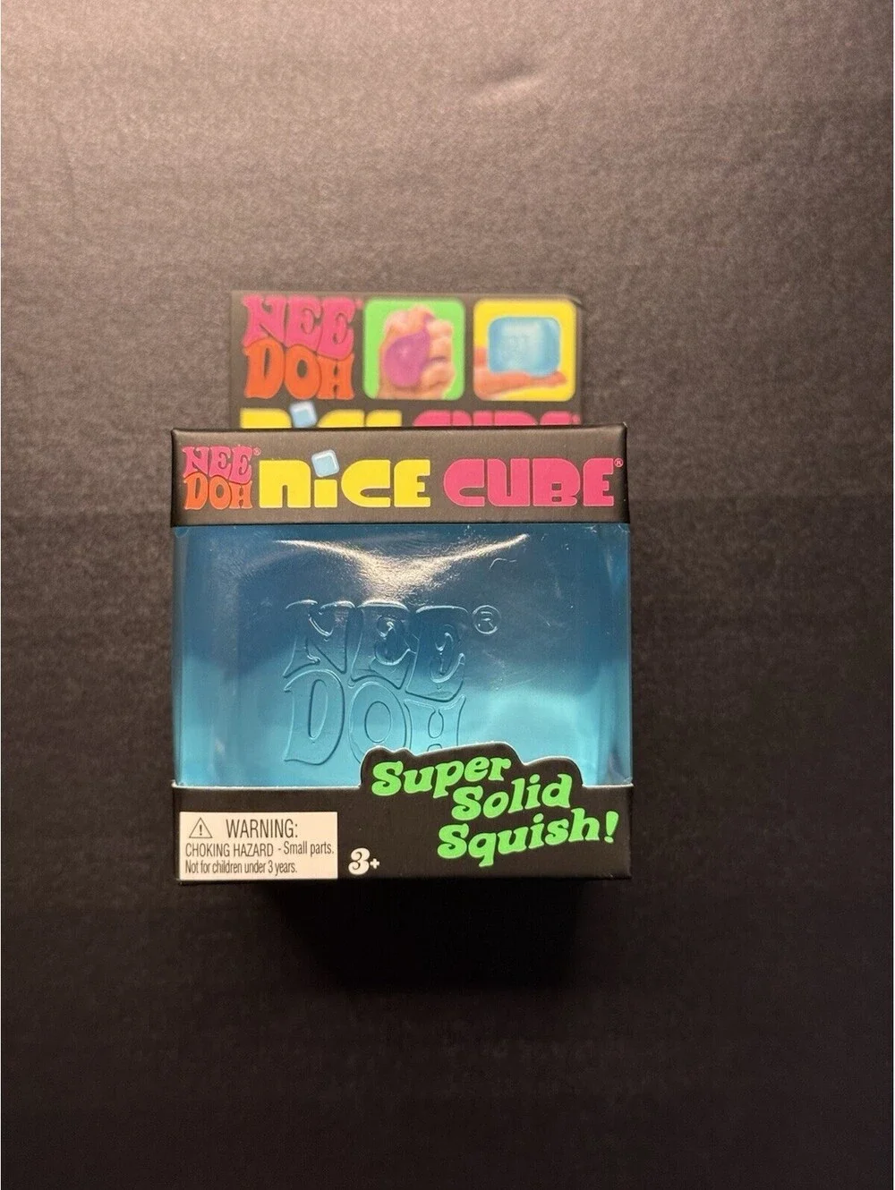 NeeDoh NICE CUBE Super Solid Squish ~ BLUE Sensory Squishy Toy NEW